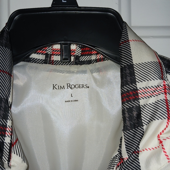 Kim Roger's Women's Black, white, and red check design Vest. Size L - Picture 4 of 8